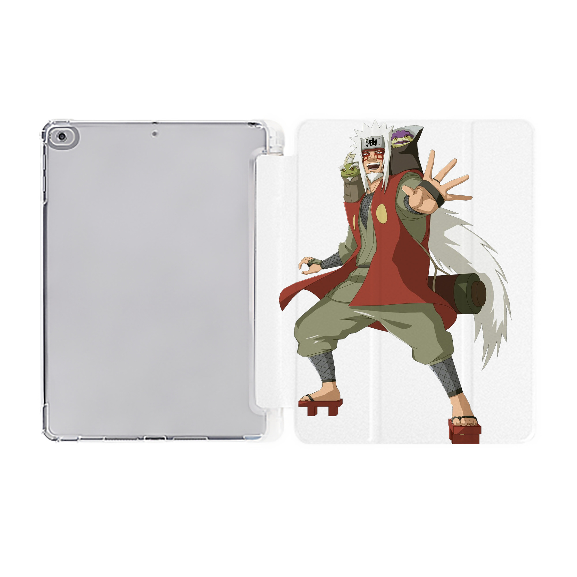 （画像用） NARUTO -ナルト- 自来也（じらいや） Jiraiya IPad ケース ペン収納付き 三つ折りスタンド PUレザー×シリコン 対応機種9.5/10.5/10.9インチ